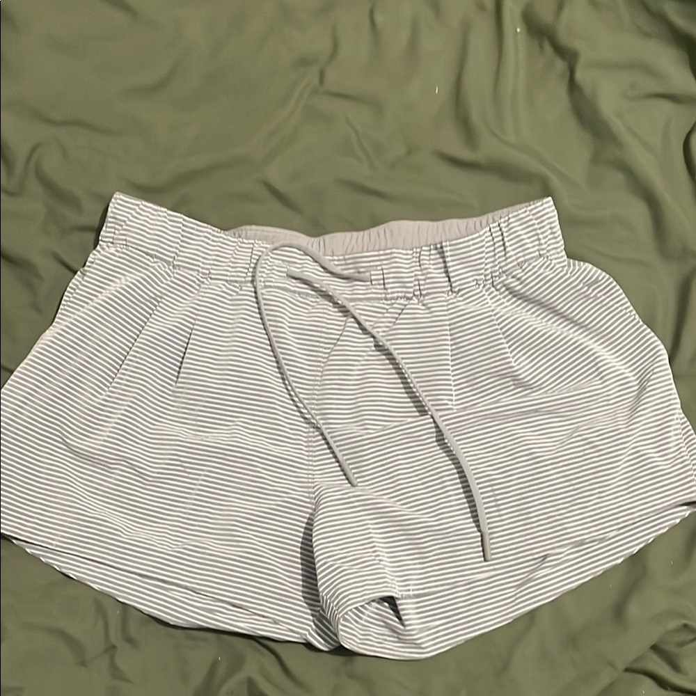 Lululemon Striped Gray Athletic Shorts